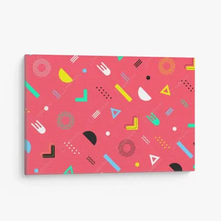 Canvas print vibrant memphis geometric pattern • Wallissimo®