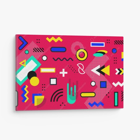 Canvas print vibrant geometric pop pattern • Wallissimo®
