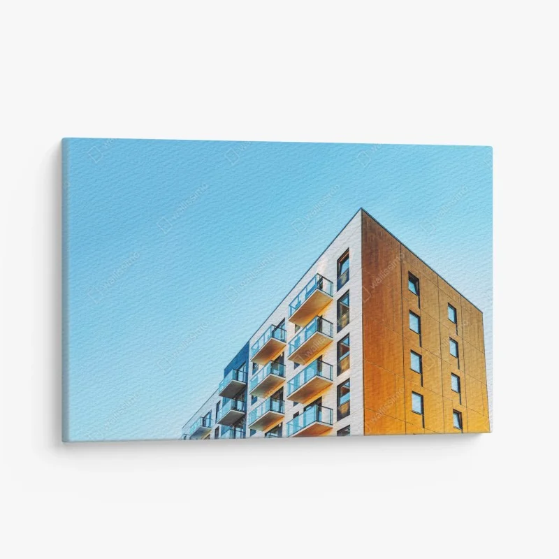 Canvas print modern apartment building with balconies