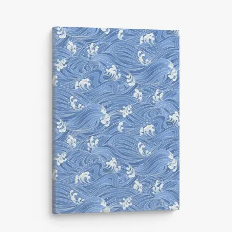 Canvas print stylized Japanese wave pattern • Wallissimo®