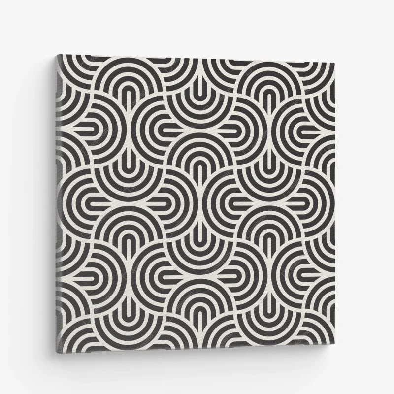 Canvas print black and white geometric pattern