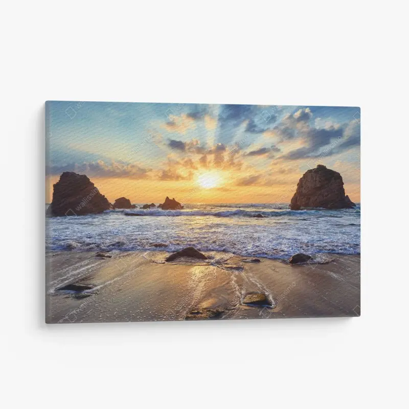Canvas print sunset over rocky coast ⁕ Wallissimo® Canvas print sunset over rocky coast ⁕ Wallissimo®