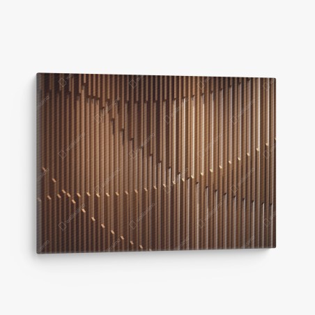 Canvas print warm wooden slat wall pattern • Wallissimo®