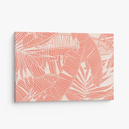 Canvas print coral tropical leaf pattern • Wallissimo®