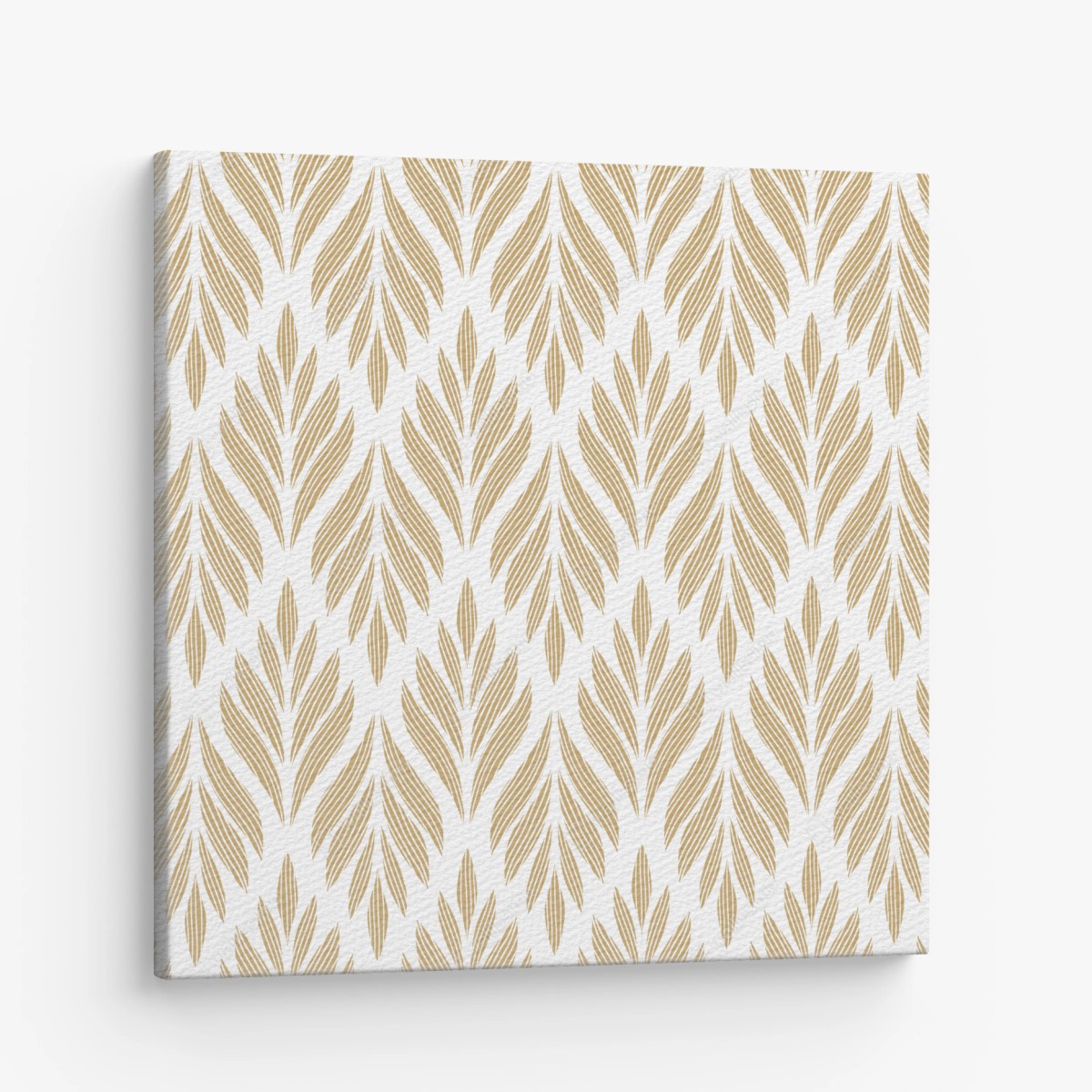 Canvas print gold leaf pattern seamless design • Wallissimo®