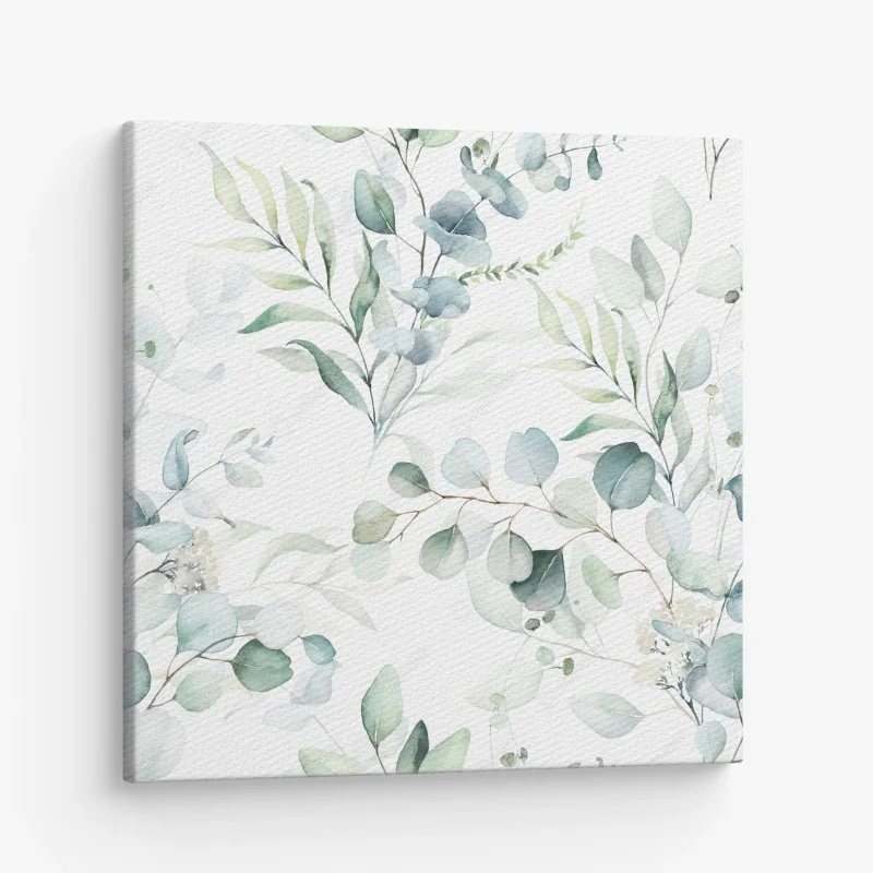 Canvas print watercolor eucalyptus leaves pattern