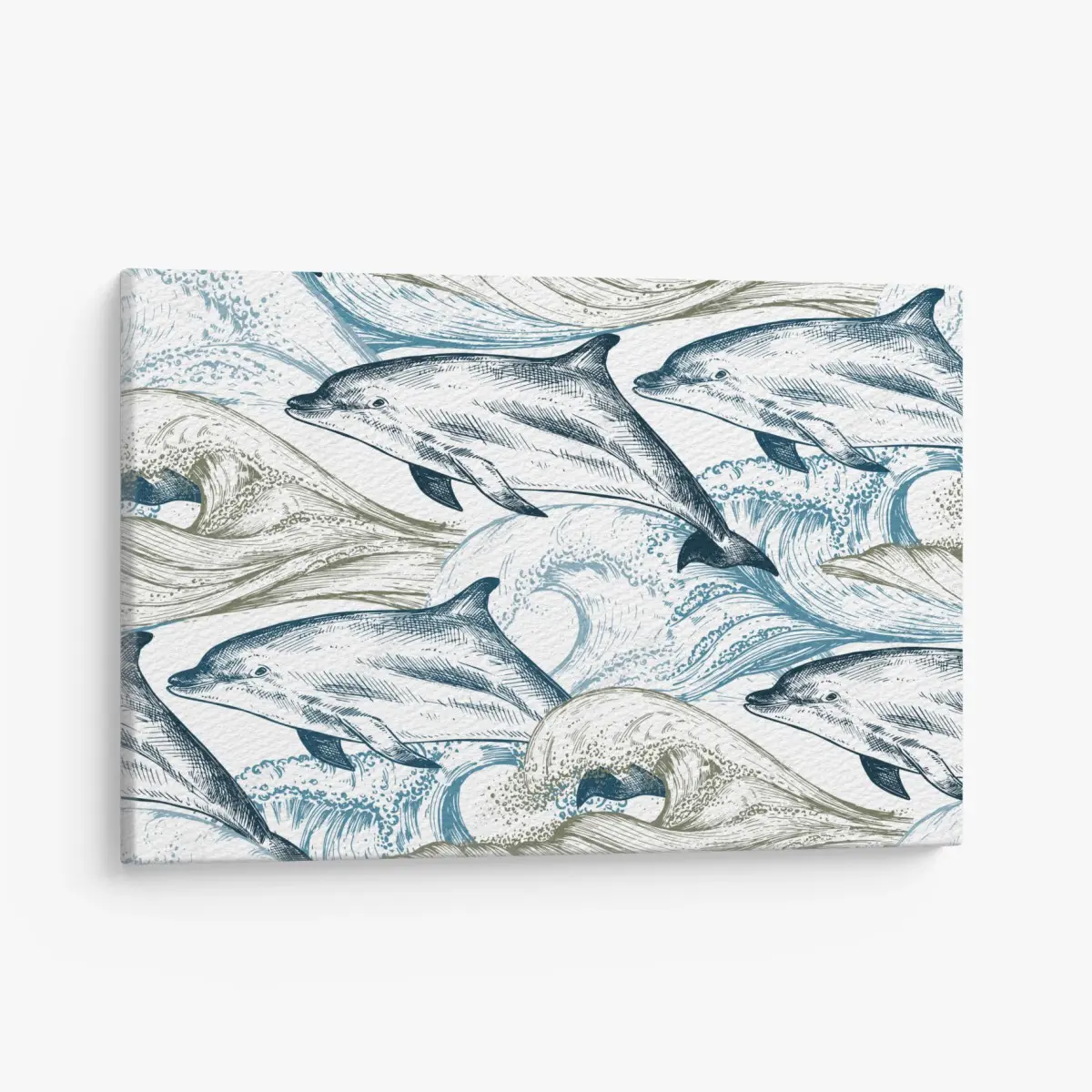 Canvas print vintage dolphins ocean illustration ⁕ Wallissimo® Canvas print vintage dolphins ocean illustration ⁕ Wallissimo®