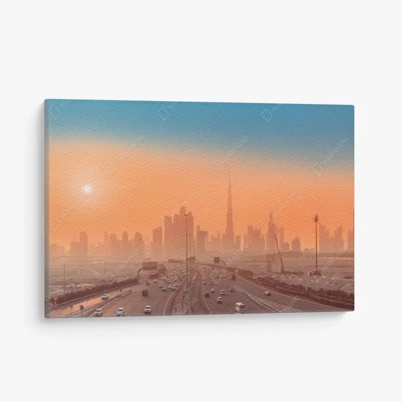 Canvas print Dubai skyline at sunrise