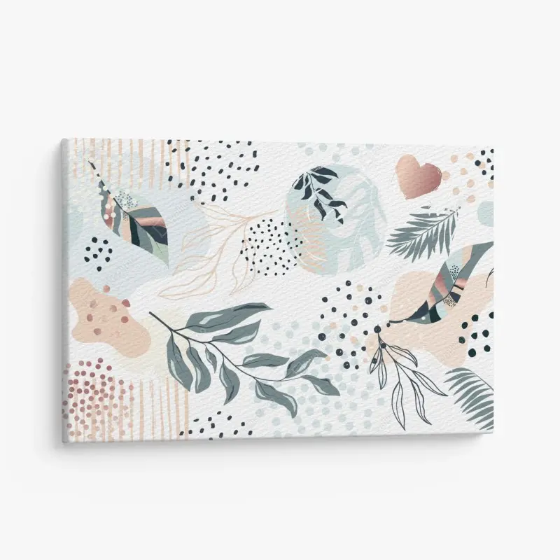 Canvas print pastel botanical abstract design