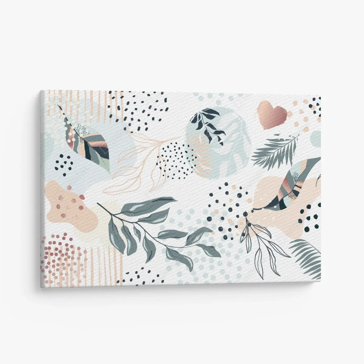 Canvas print pastel botanical abstract design • Wallissimo®