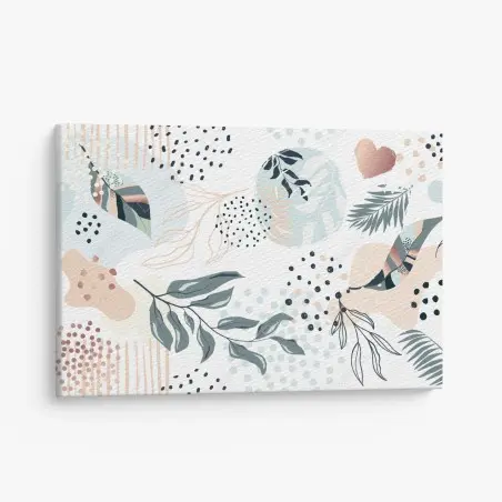 Canvas print pastel botanical abstract design • Wallissimo®