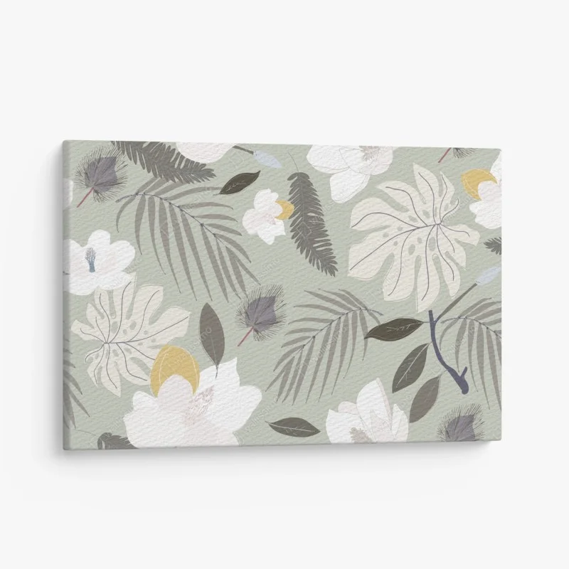 Canvas print soft pastel botanical pattern