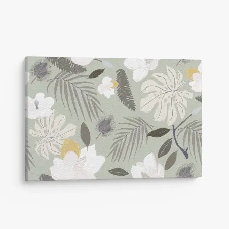 Canvas print soft pastel botanical pattern • Wallissimo®