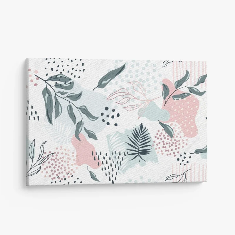 Canvas print pastel botanical abstract pattern
