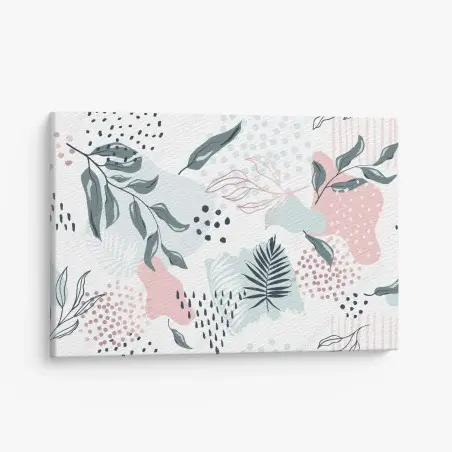 Canvas print pastel botanical abstract pattern • Wallissimo®
