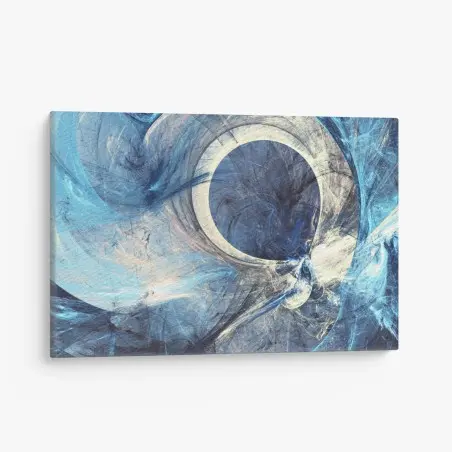 Canvas print blue fractal vortex • Wallissimo®