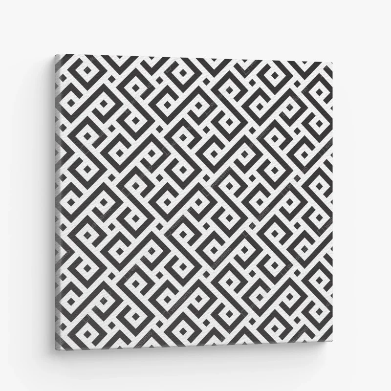 Canvas print timeless black and white geometric pattern ⁕ Wallissimo®