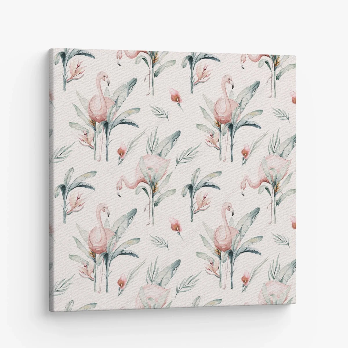 Canvas print watercolor flamingo tropical pattern ⁕ Wallissimo® Canvas print watercolor flamingo tropical pattern ⁕ Wallissimo®