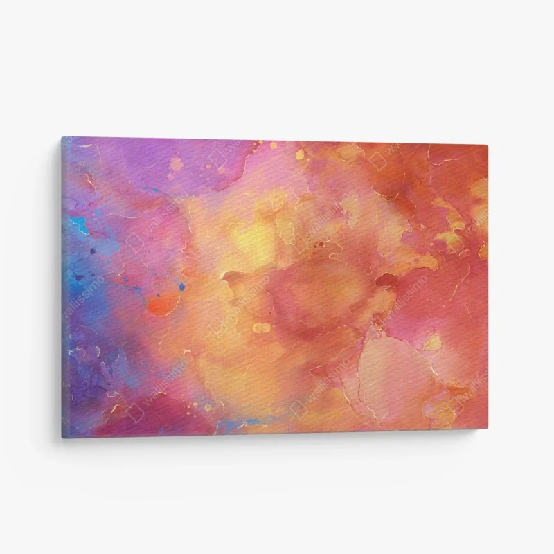Canvas print vibrant watercolor abstract in warm hues