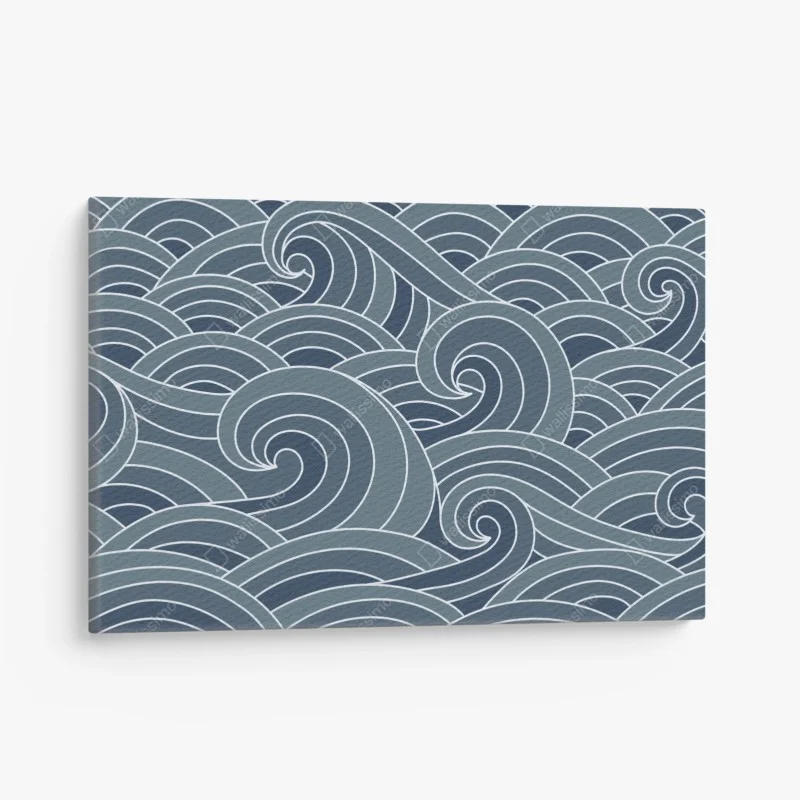 Canvas print stylized ocean wave pattern