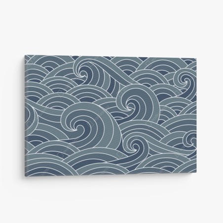 Canvas print stylized ocean wave pattern • Wallissimo®