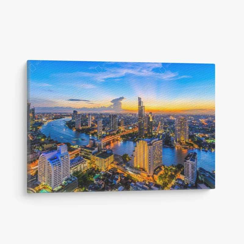 Canvas print vibrant city skyline at dusk