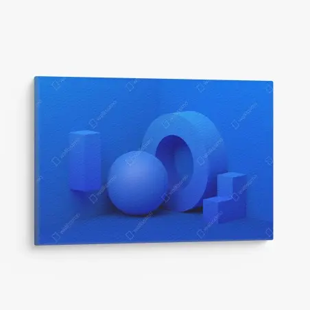 Canvas print blue geometric 3d composition • Wallissimo®