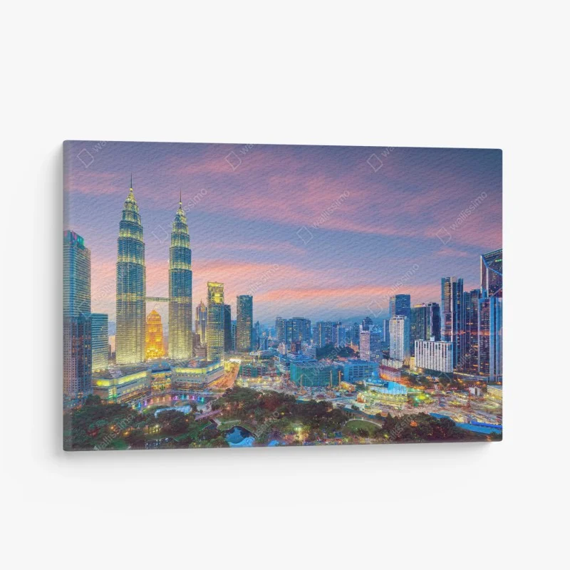 Canvas print Kuala Lumpur skyline at twilight