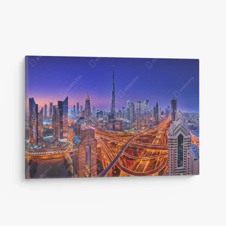 Canvas print Dubai skyline at twilight • Wallissimo®
