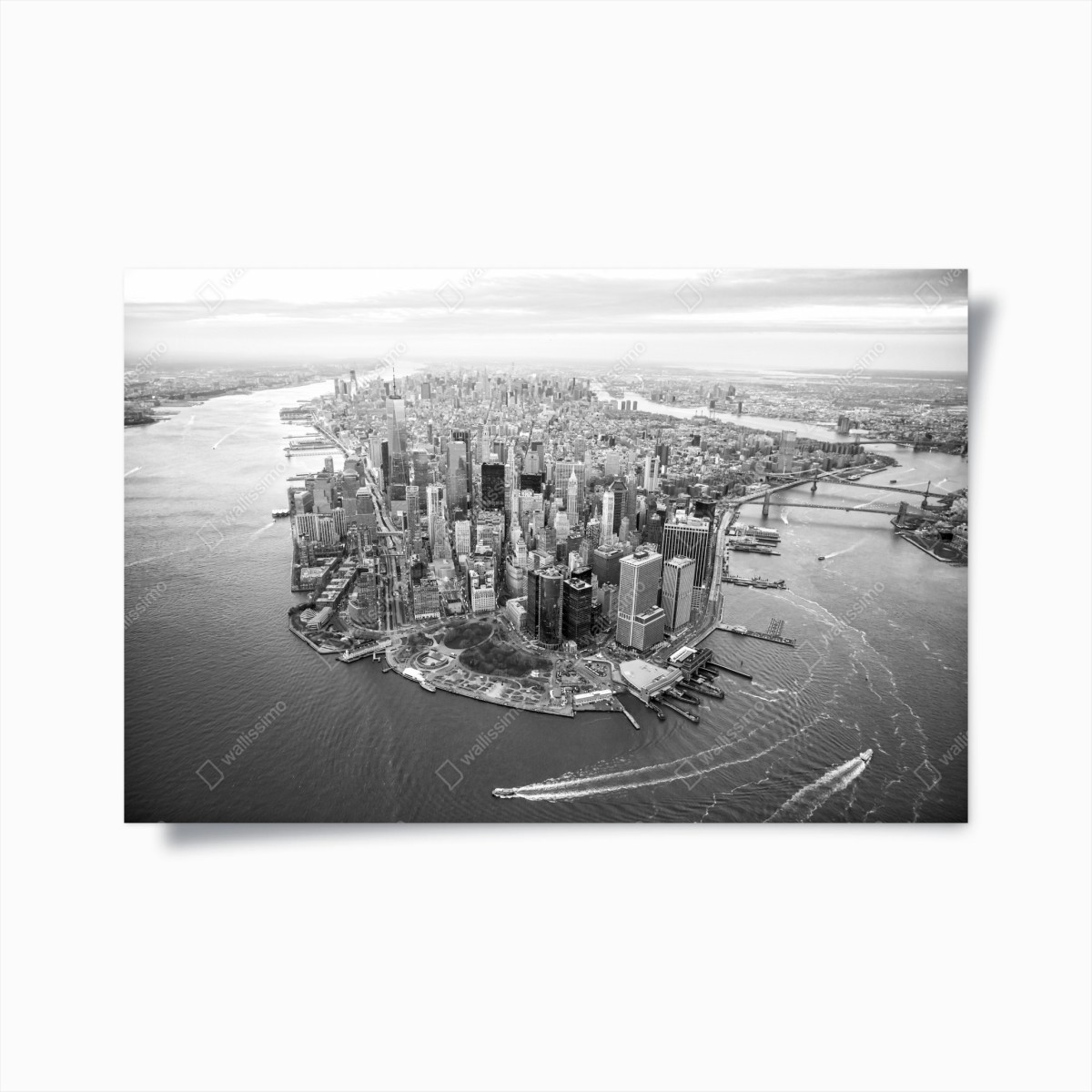 Poster Manhattan skyline aerial view • Wallissimo®