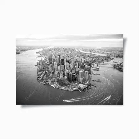 Poster Manhattan skyline aerial view • Wallissimo®