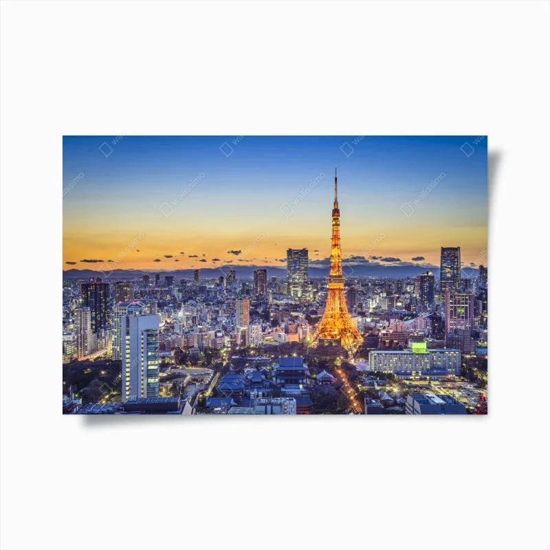 Poster Tokyo Tower at dusk skyline