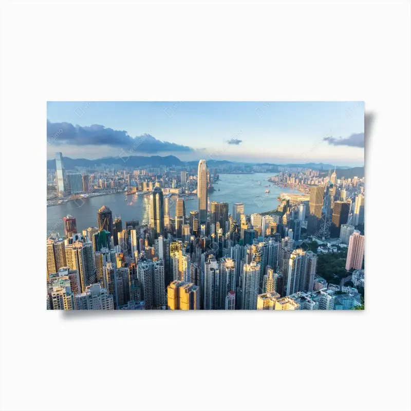 Poster Hong Kong skyline at sunset