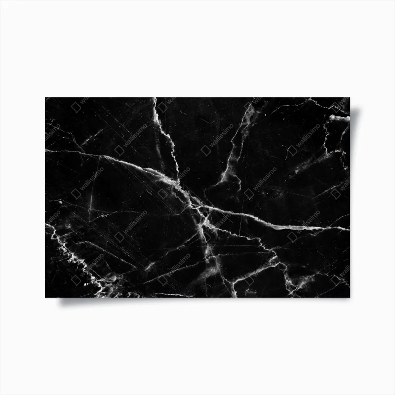 Poster black marble veined texture
