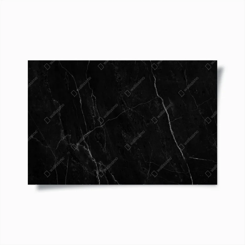 Poster black marble with white veins