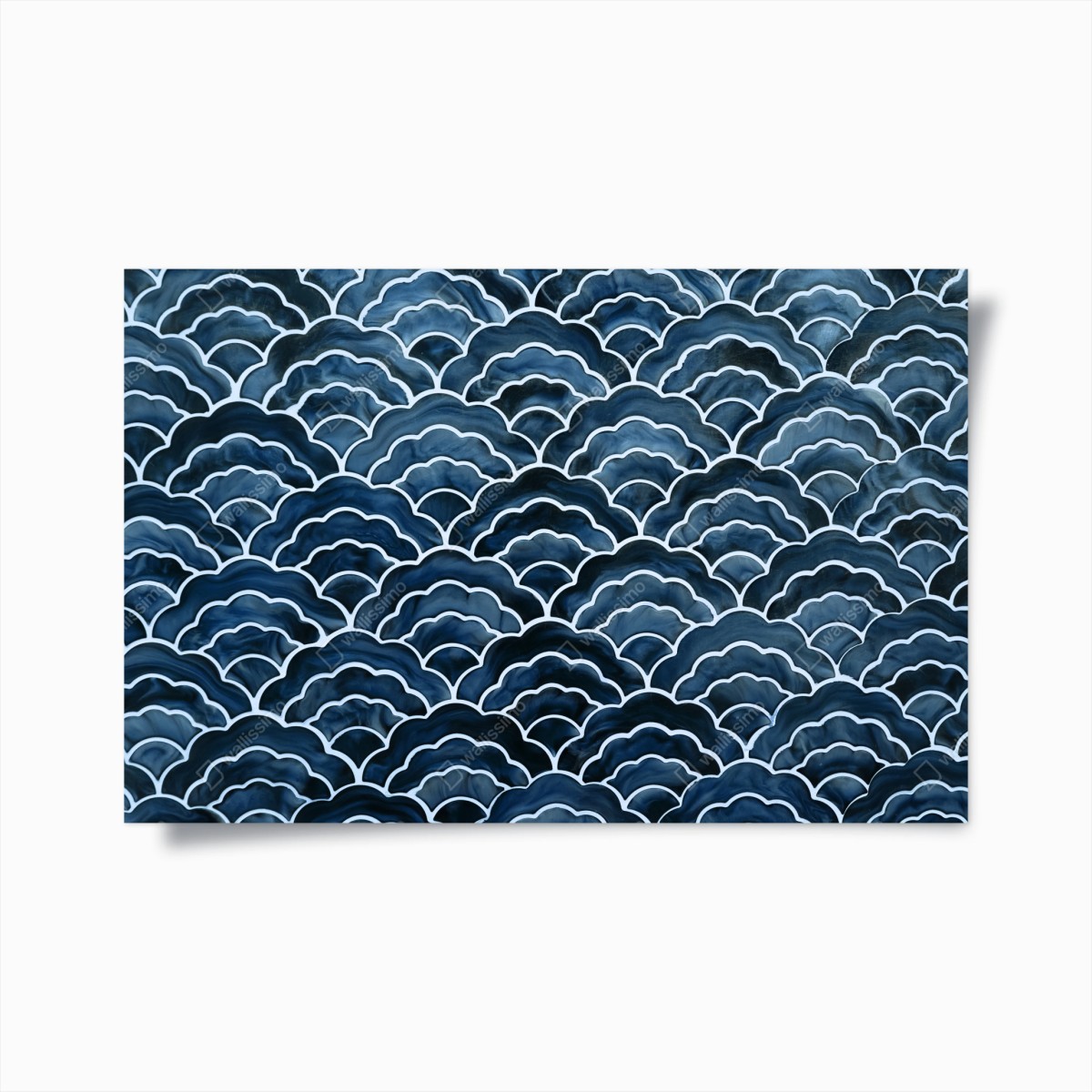 Poster japanese blue wave pattern • Wallissimo® Poster japanese blue wave pattern • Wallissimo®