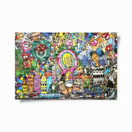 Poster colorful urban graffiti mural • Wallissimo®