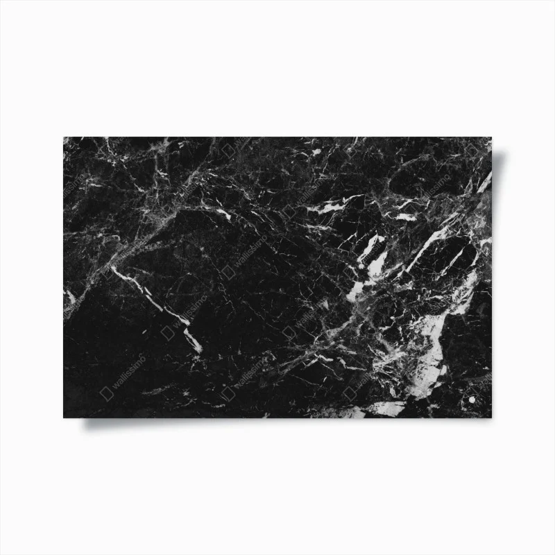 Poster black marble texture with white veins
