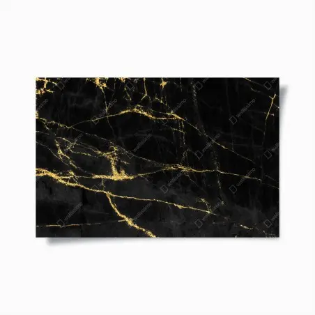 Poster luxury black marble with gold veins • Wallissimo®