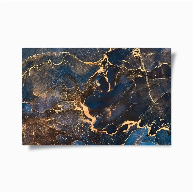 Poster midnight marble with golden veins