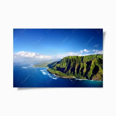 Poster majestic coastal cliffs over turquoise ocean • Wallissimo®