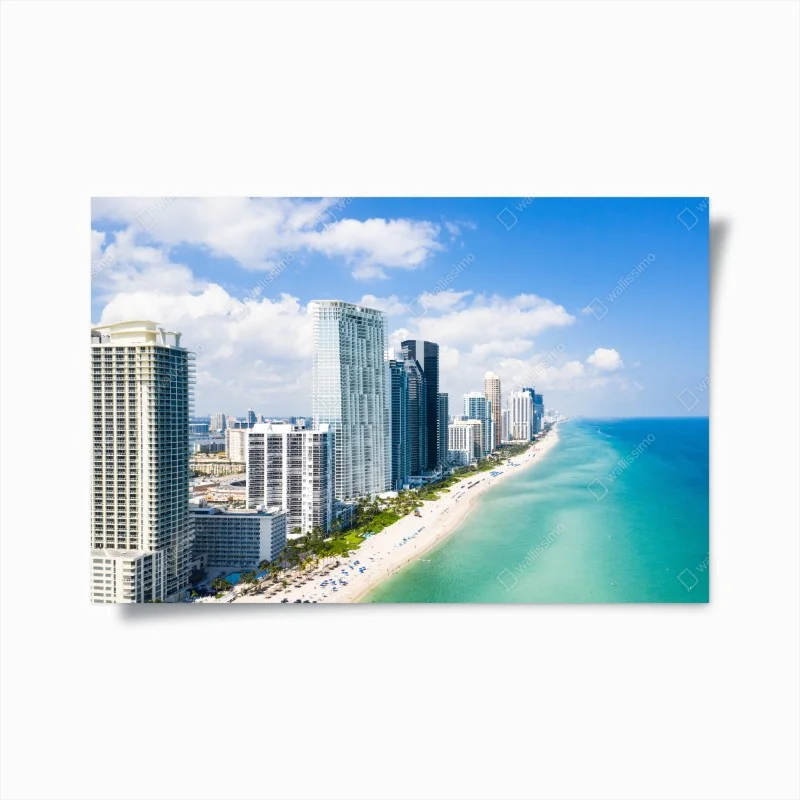 Poster turquoise beachfront skyline