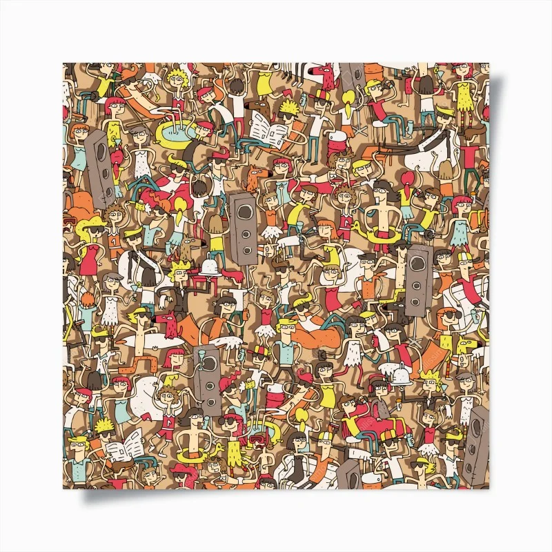 Poster playful crowd party pattern