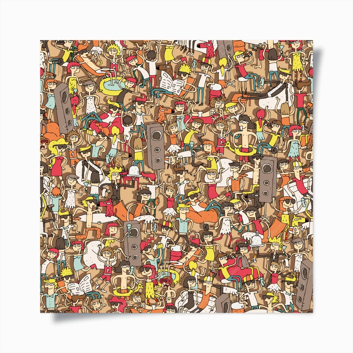 Poster playful crowd party pattern ⁕ Wallissimo® Poster playful crowd party pattern ⁕ Wallissimo®