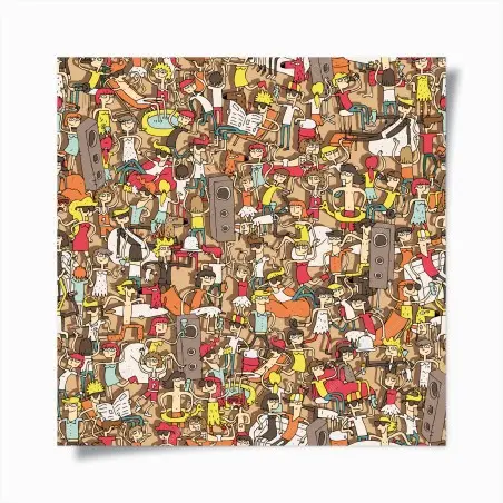 Poster playful crowd party pattern • Wallissimo®