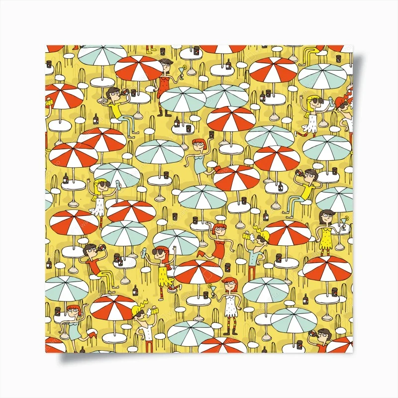 Poster sunny beach umbrellas pattern