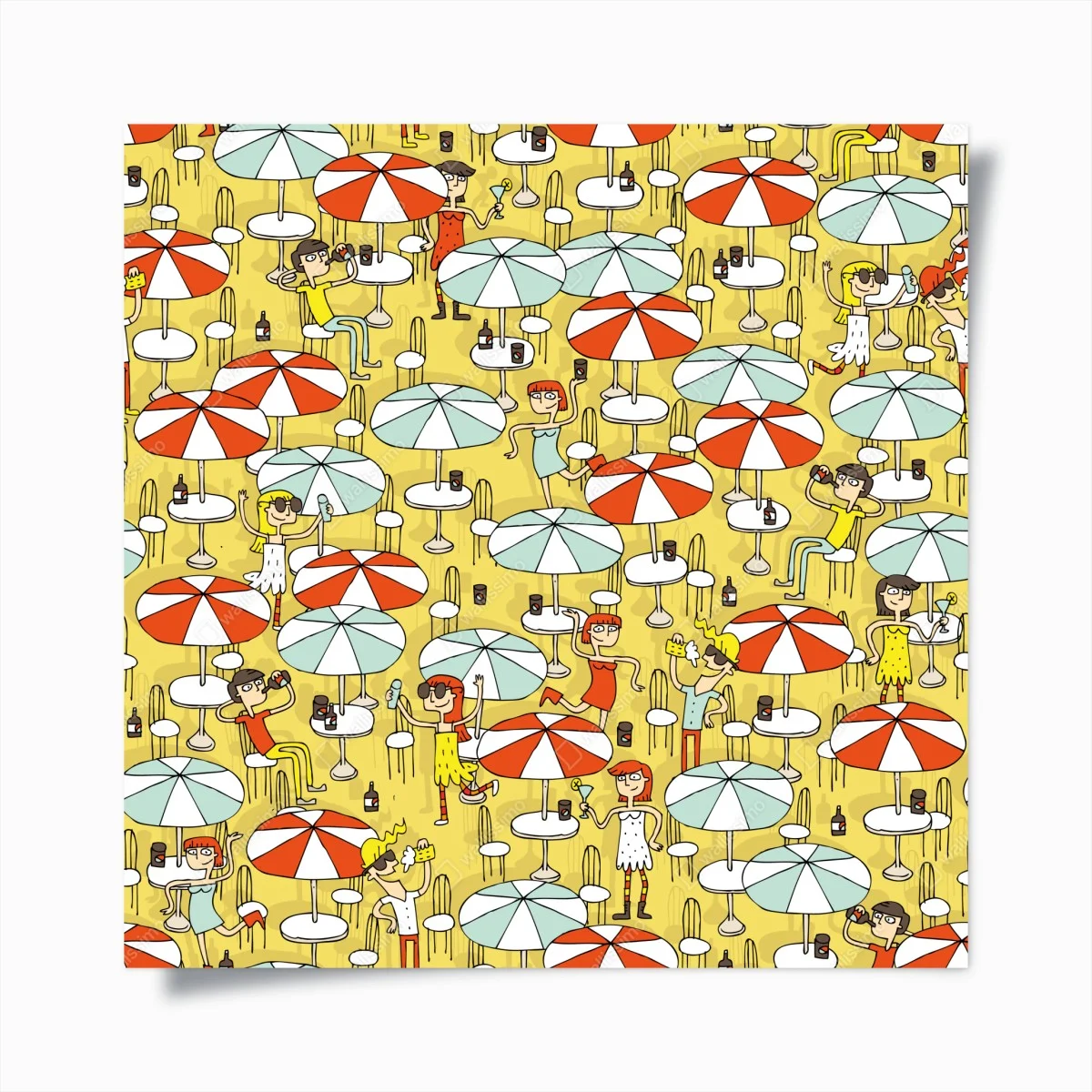Poster sunny beach umbrellas pattern ⁕ Wallissimo® Poster sunny beach umbrellas pattern ⁕ Wallissimo®