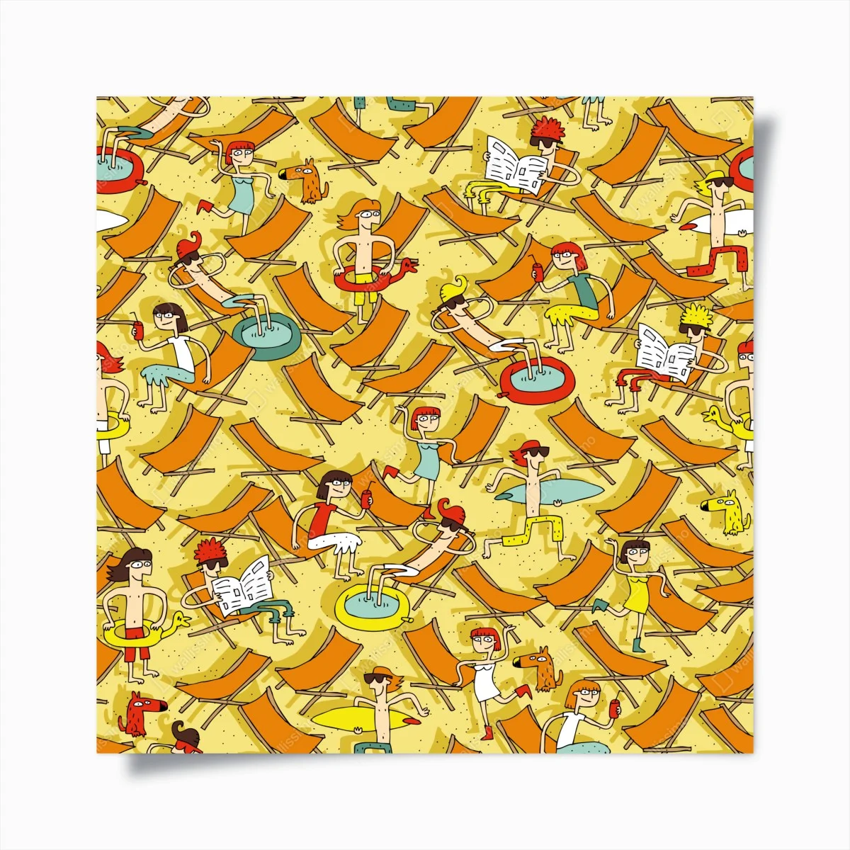 Poster sunny beach day pattern ⁕ Wallissimo® Poster sunny beach day pattern ⁕ Wallissimo®