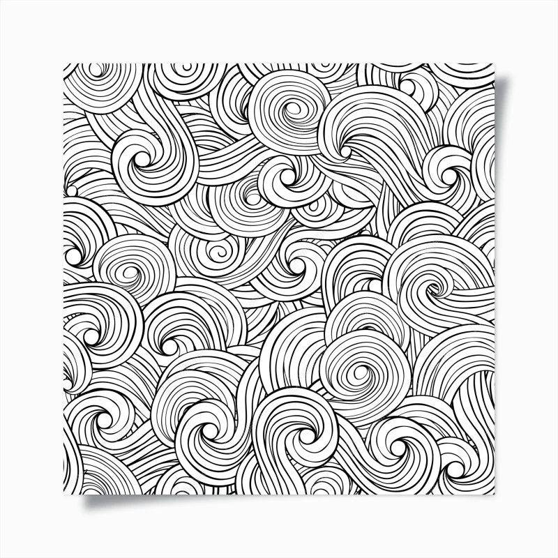 Poster black and white swirl pattern