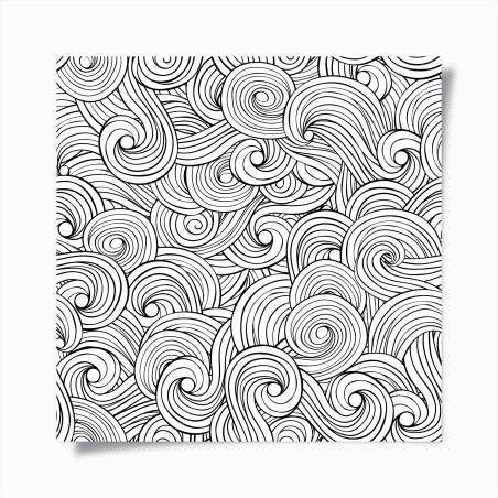 Poster black and white swirl pattern • Wallissimo®